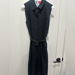 Lafayette 148 Black Dress with Braided Belt